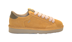 SCARPA ALLACCIATA P001 DONNA IN SUEDE CURRY BROWN POWDER PINK